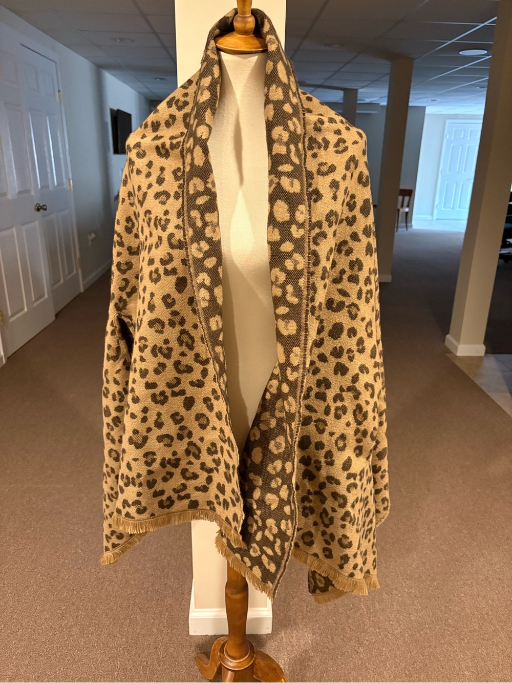 J. Crew Leopard-Print Shawl in Tan and Brown